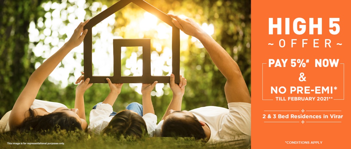 Pay 5% now and no pre-EMI till February 2021 at Shapoorji Pallonji Joyville in Mumbai Update